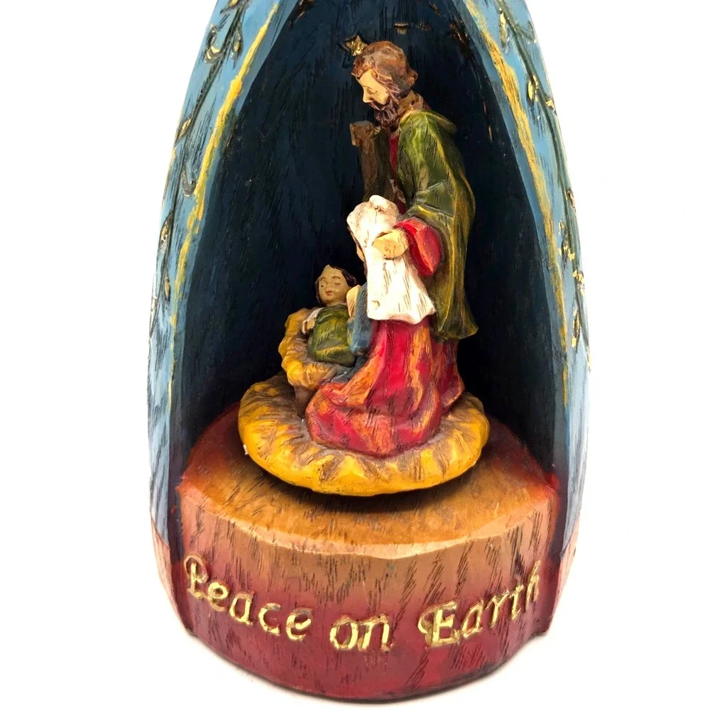Christmas Angel Music Box Nativity Rotates When Hark The Herald Music Plays